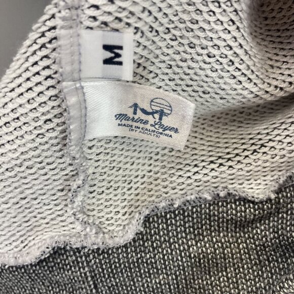 Marine Layer Lightweight Sweater Mens Medium Gray Shawl Collar Button Pullover‎ - Picture 3 of 14